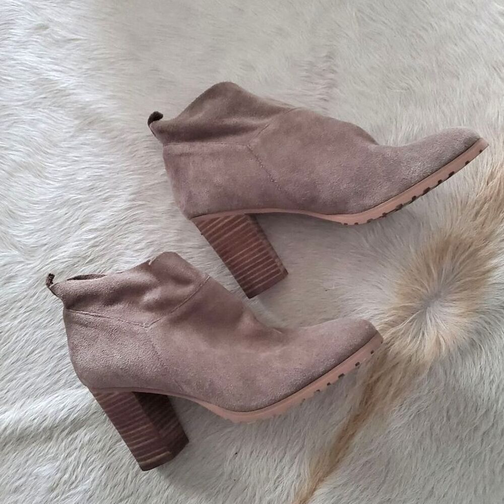 Crown Vintage Booties Women's Size 8M Brown Suede Darcie Slouch High Ankle Boots